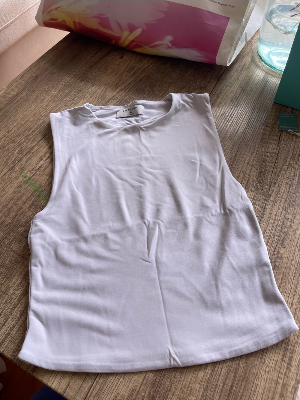 Babaton White Sleeveless Crop Tank